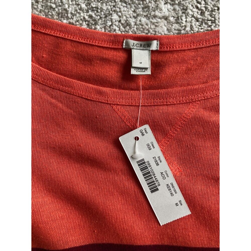 NWT J Crew Sweater Colorblock Women M Long‎ Sleeve Linen Blend Spring Preppy - Picture 4 of 8